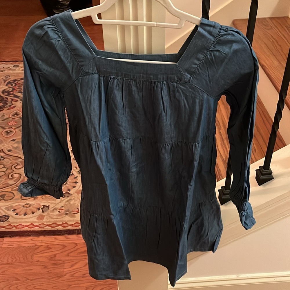 GAP Kids Tiered Chambray Square neck Dress / NWT / S - Picture 16 of 16